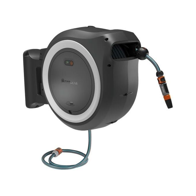 Gardena Avvolgitubo a Parete Bateria Powerroll Xl 18v Bianco 35mt