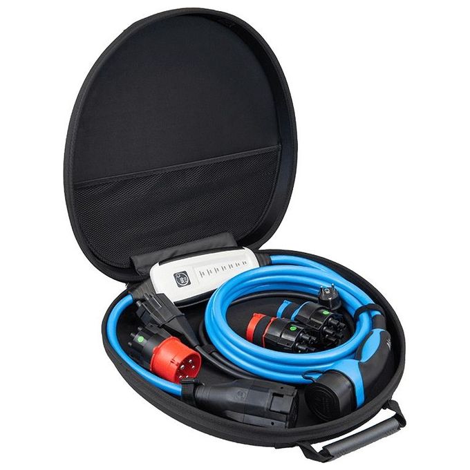 NRGkick 12101061 Caricabatteria per veicolo Presa Type 2 Potenza 22 kW Corrente 32 A Lunghezza cavo 10 m Wi-Fi Bluetooth IP67 colore Nero Blu Rosso