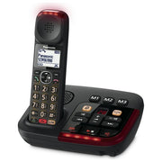 Panasonic KX-TGM420EXB Telefono Cordless DECT Digitale Amplificato con Segreteria Slow Talk Vivavoce Rubrica 100 voci colore Nero