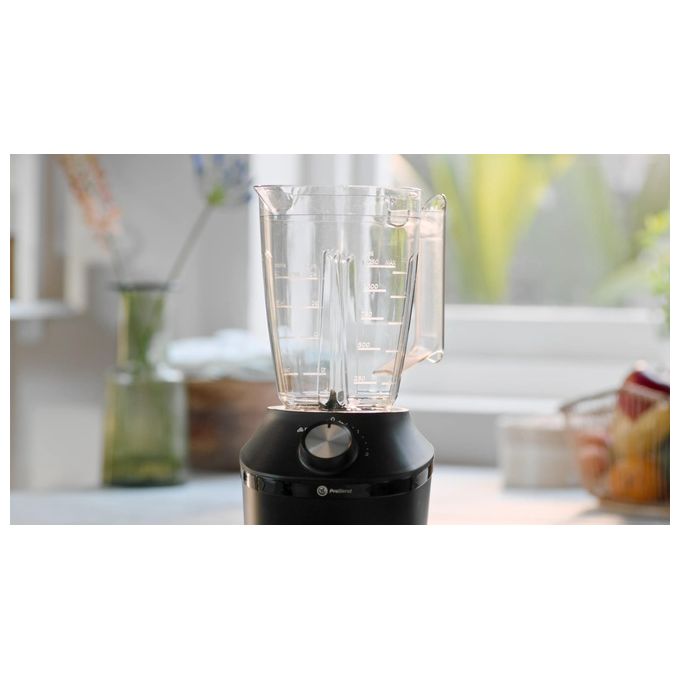 Philips HR2291-01 Serie 3000 Frullatore da tavolo ProBlend 600 W 2 L bicchiere vetro tritaghiaccio colore Nero