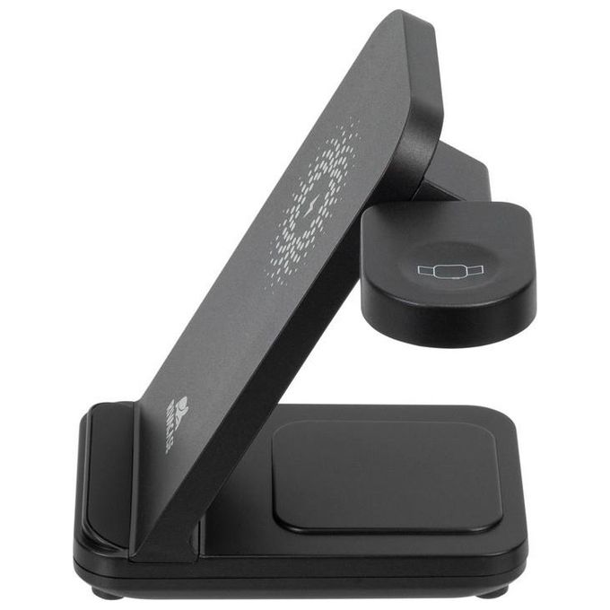 RivaCase VA4916 Caricatore Stand Wireless 3 in 1 Compatibile con iPhone Samsung e Apple Watch 15 W colore Nero