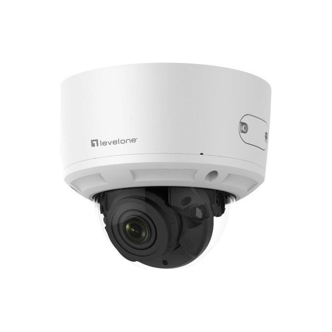 LevelOne FCS-3098 GEMINI Zoom Telecamera IP Cupola 8 MP 4K H.265 Zoom Ottico 4.3x PoE IR 30 m Audio Bidirezionale IP67 IK10 colore Bianco