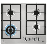 Electrolux KGU64361Z Piano cottura a gas Ultraflat 4 fuochi 1 bruciatore Wok multicorona Griglie in ghisa 60 cm Inox Antimpronta
