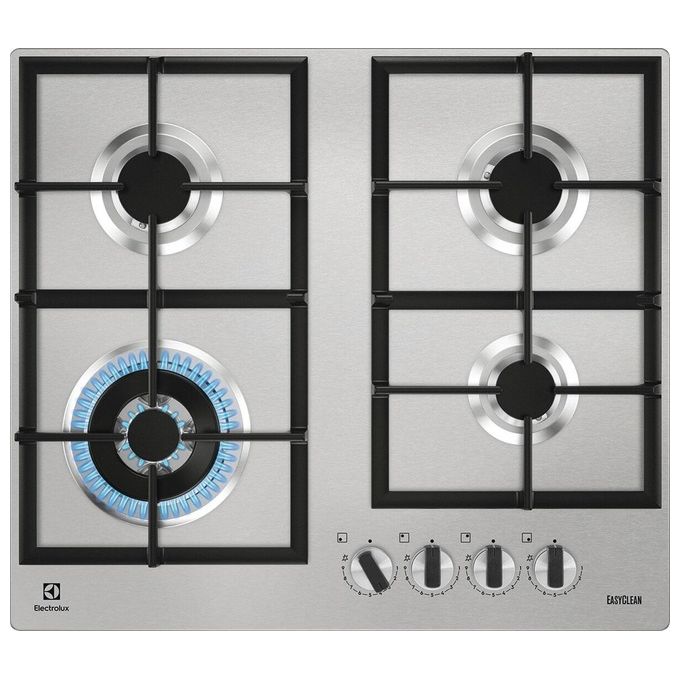 Electrolux KGU64361Z Piano cottura a gas Ultraflat 4 fuochi 1 bruciatore Wok multicorona Griglie in ghisa 60 cm Inox Antimpronta