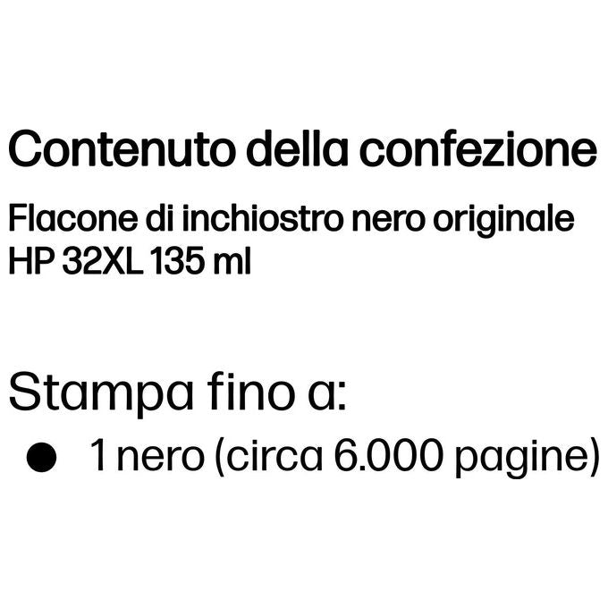 HP 32XL Flacone di Inchiostro Termico Originale Nero
