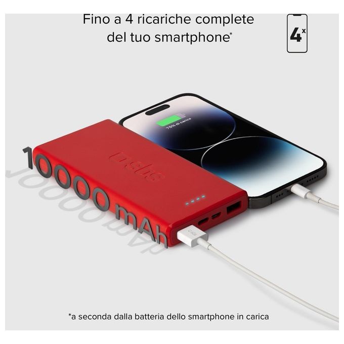Sbs Powerbank 10.000mAh Extra Slim con Due Porte Usb 2.1A Intelligent Charge
