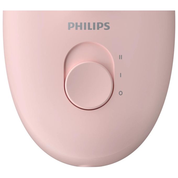 Philips BRE285-00 Satinelle Essential Epilatore Compatto con Filo Opti-light 2 velocita' 7 accessori colore Rosa