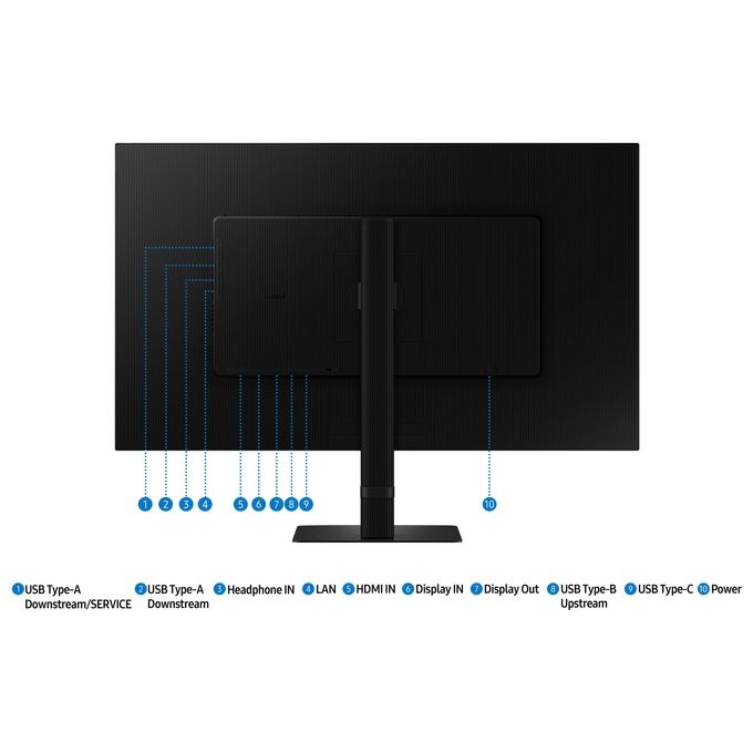 Samsung LS32D600UAUXEN ViewFinity S6 Monitor PC 32'' QHD 2560x1440 IPS 100 Hz HDR10 USB-C 90W colore Nero