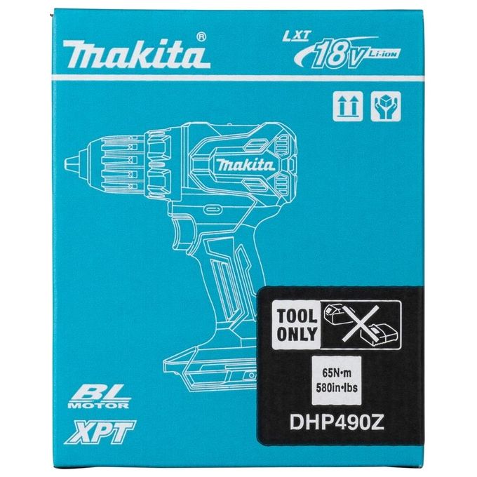 Makita DHP490Z Trapano avvitatore a percussione Brushless 18 V 65 Nm 0 - 500 - 1900 min-1 20 posizioni colore Nero