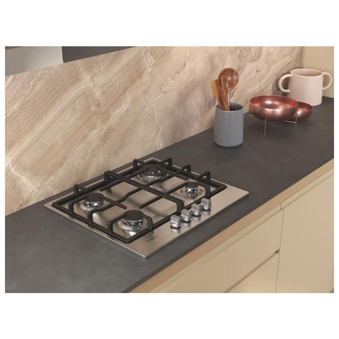 Whirlpool TGML 661 IX R Piano cottura a gas 58 cm 4 fuochi da incasso accensione elettronica dispositivo spegnimento fiamma colore Acciaio inox