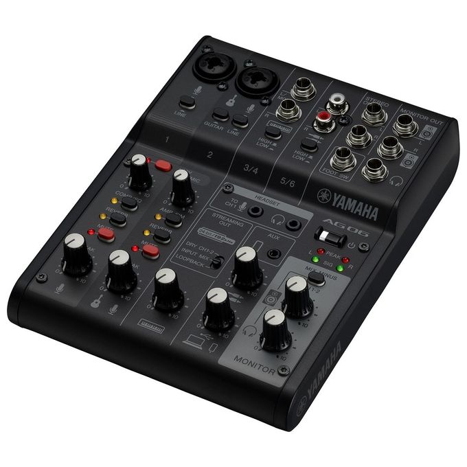 Yamaha AG06MK2 AG Series Mixer 6 Canali Interfaccia Audio USB Live Streaming DSP 24bit 192kHz colore Nero