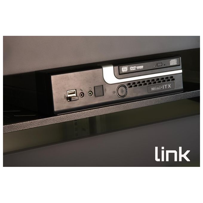 Link LKRIP250N2U Ripiano per Armadio Rack 19'' 2U Universale Acciaio 1.5 mm Portata 25 Kg colore Nero