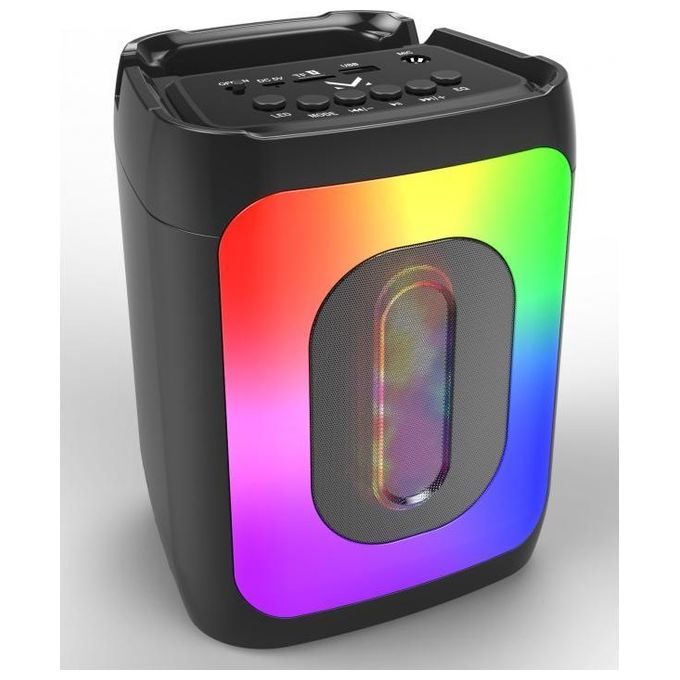 Majestic 116301 BK Flame 1 Pro Party Speaker Bluetooth 5.0 10W TWS Luci LED Microfono Batteria Ricaricabile colore Nero