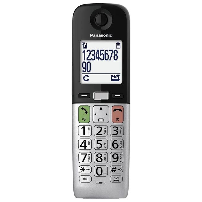 Panasonic KX-TGU430EXB Telefono Cordless DECT Tasti Grandi Segreteria Vivavoce Display 2.4'' colore Nero
