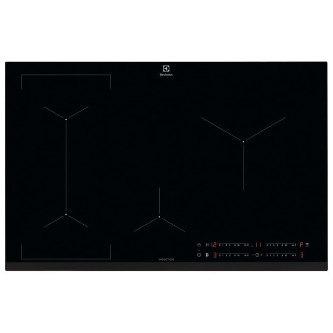 Electrolux EIL83443 Serie 600 Piano cottura a induzione 80 cm 4 zone Bridge Hob2Hood Slider Touch colore Nero