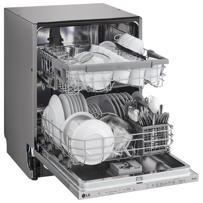 LG DB242TX Serie 2 Lavastoviglie Incasso 14 coperti Classe D QuadWash Wi-Fi EasyRack+ (55x60x82 cm) colore Noble Steel