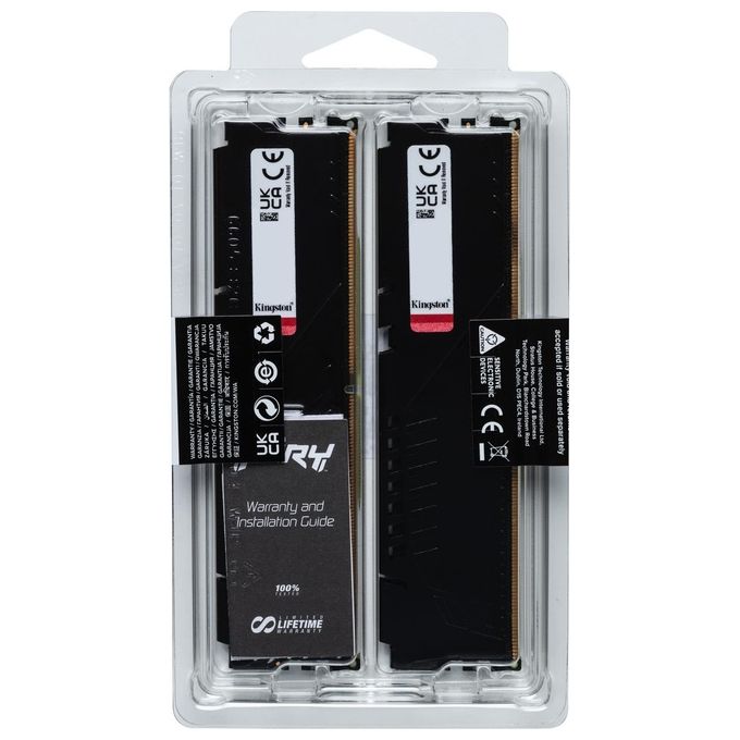 Kingston KF556C40BBK2-16 FURY Beast Memoria RAM DDR5 16 GB 2x8 GB 5600 MT-s CL40 DIMM 288-pin XMP 3.0 colore Nero