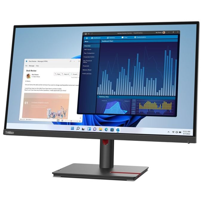 Lenovo 63A9GAT1EU ThinkVision T27p-30 Monitor PC 27'' 4K Ultra HD IPS 3840x2160 USB-C 90W Ethernet colore Nero