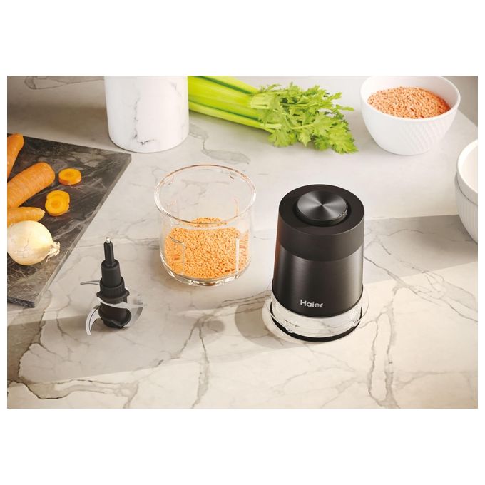 Haier HCH5B1011 I-Master Serie 5 Tritatutto Elettrico 550 W 0.5 L 4 Lame Inox 2 Velocita' colore Nero