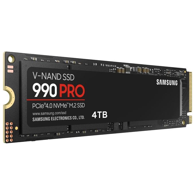 Samsung MZ-V9P4T0BW 990 PRO SSD Interno NVMe M.2 4TB PCIe 4.0 x4 Lettura 7450 MB-s Scrittura 6900 MB-s