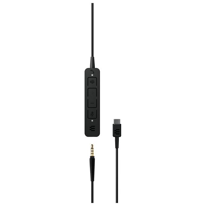 Epos 1000906 ADAPT 165T USB-C II Auricolare Cablato Padiglione Ufficio USB-C Jack 3.5mm Microfono Noise Cancelling Microsoft Teams colore Nero