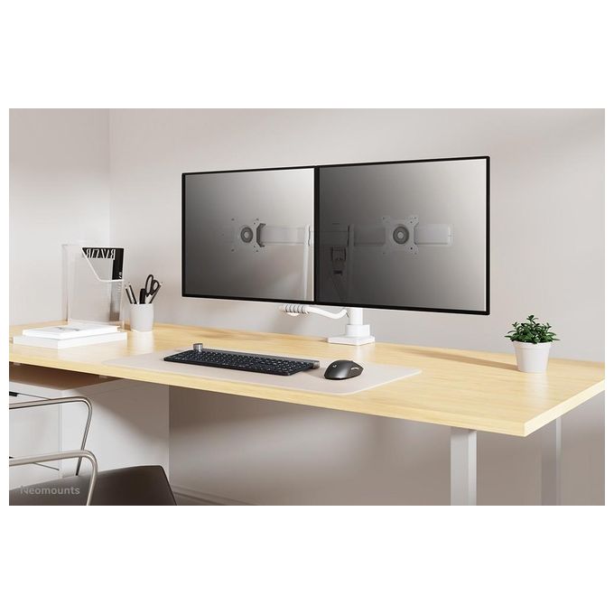 Neomounts 14793746000 DS75-450BL2 Supporto da Tavolo per 2 Schermi fino a 32'' 8 Kg ciascuno Regolabile in Altezza Rotazione e Inclinazione colore Nero