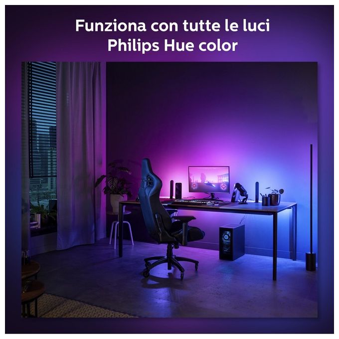 Philips Hue 929003498602 Hue Play Gradient Lightstrip per Monitor 32'' a 34'' 19 W colore Nero