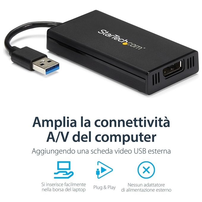 StarTech.com Adattatore Convertitore Usb3.0 a Displayport Ultra hd 4k