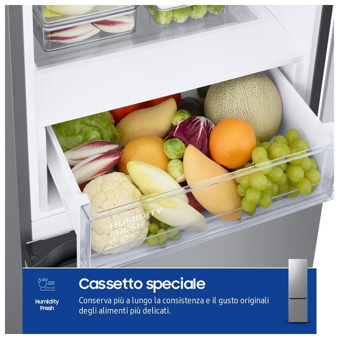 Samsung RB38C600CS9 EcoFlex AI Frigorifero Combinato 390 L 203 cm Classe C 35 dB No Frost Wi-Fi colore Acciaio Inox