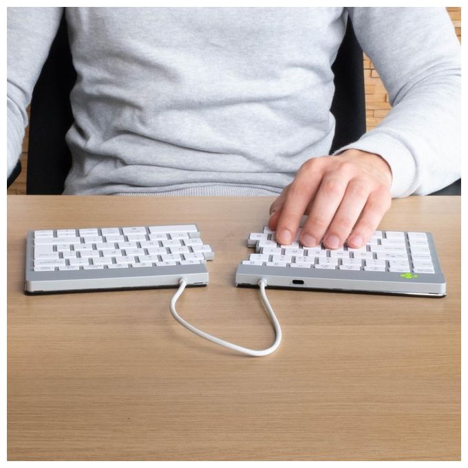 R-Go Tools RGOSBITWLWH Tastiera ergonomica split Bluetooth QWERTY italiano 60 tasti meccanismo a forbice software pausa integrato colore Bianco