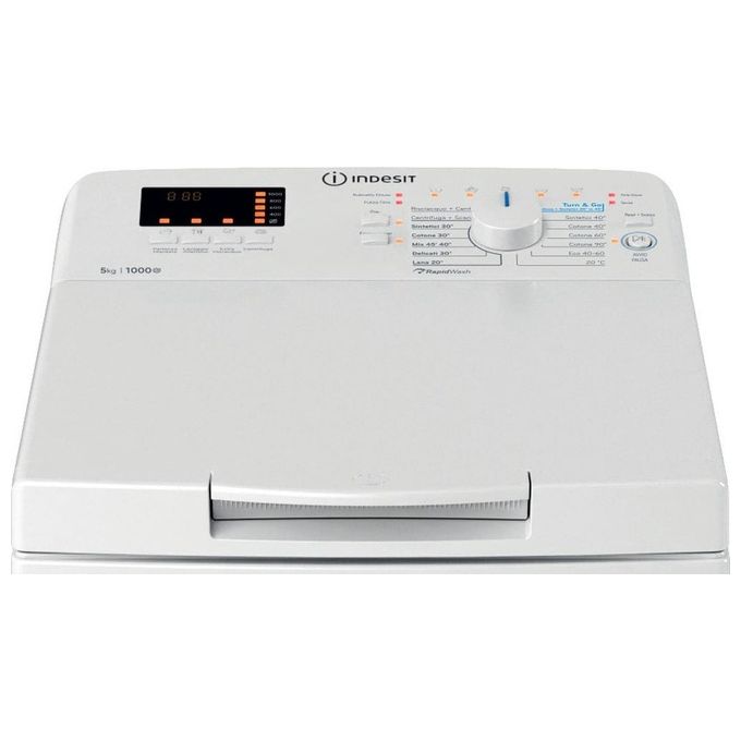 Indesit BTW S50400 IT-N Lavatrice Carica dall'Alto 5 Kg Classe C Profondita' 60 cm Centrifuga 1000 giri Partenza Ritardata colore Bianco