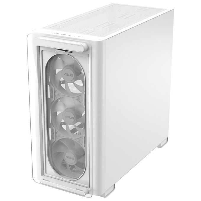 ASUS 90DC00K3-B19010 A23 PLUS TG Case per PC Micro Tower con Pannello in Vetro Temperato e Illuminazione ARGB colore Bianco