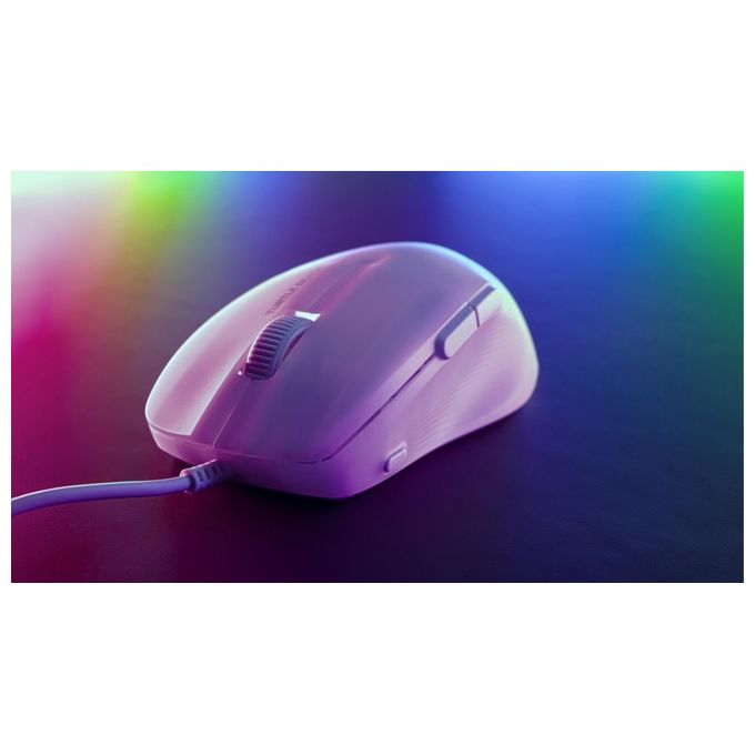 Turtle Beach TBM-1001-15 Pure SEL Mouse da gioco Ultraleggero 49 g Sensore PixArt 8K DPI Interruttori Meccanici 20 Milioni di Clic Cavo 1.8 m RGB AIMO colore Bianco