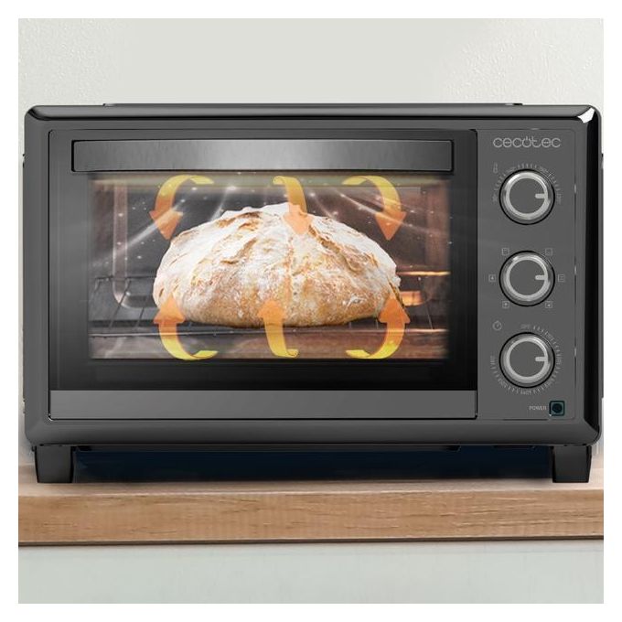 Cecotec 03818 BakeandToast 2600 Forno elettrico 26 L 1500 W convezione 6 programmi con pala per pizza colore Nero