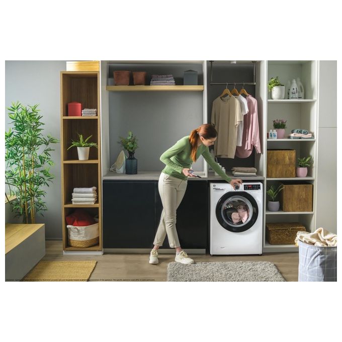 Hoover H-Wash 350 H3WPS4376TAMB6-S Lavatrice carica frontale Slim 7 Kg Classe A Centrifuga 1300 giri Profondita' 44 cm Inverter Funzione Vapore