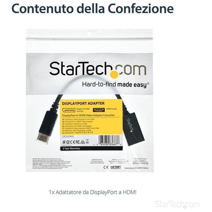 StarTech.com Adattatore Convertitore Video Displayport A Hdmi