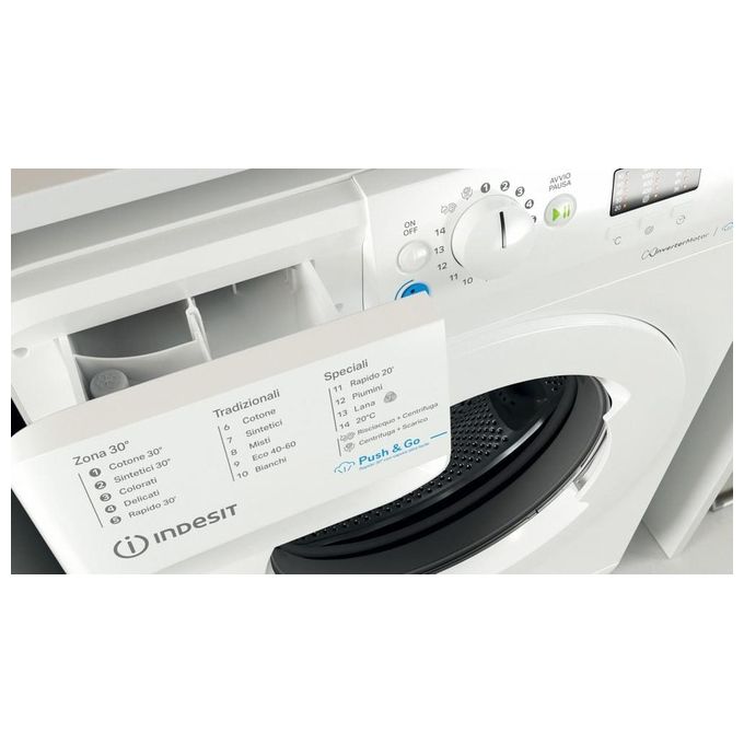 Indesit BWSA 7125X WV IT Lavatrice Slim 7 Kg Classe B Profondita' 43 cm Centrifuga 1200 giri Motore Inverter Funzione Vapore