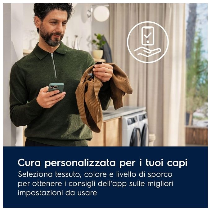 Electrolux EW7H48GY Serie 700 DelicateCare Asciugatrice Pompa di Calore 8 Kg Classe B Wi-Fi Inverter 63 dB (85x60x66 cm) colore Nero Bianco
