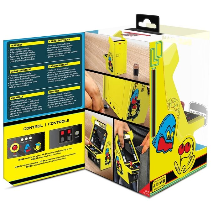 My Arcade DGUNL-4194 Micro Player Pro Console da gioco portatile schermo 2.75'' con gioco Pac-Man incluso colore Multicolore