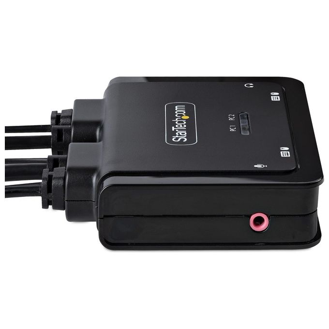StarTech C2-H46-UAC-CBL-KVM Switch KVM compatto con cavi integrati USB-C e HDMI a 2 porte 4K 60Hz colore Nero
