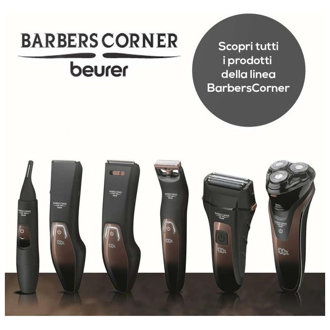 Beurer HR5000 Tagliacapelli Ricaricabile Lama Acciaio Inox Titanio 11 Lunghezze 3-33 mm IPX6 Autonomia 60 min colore Nero