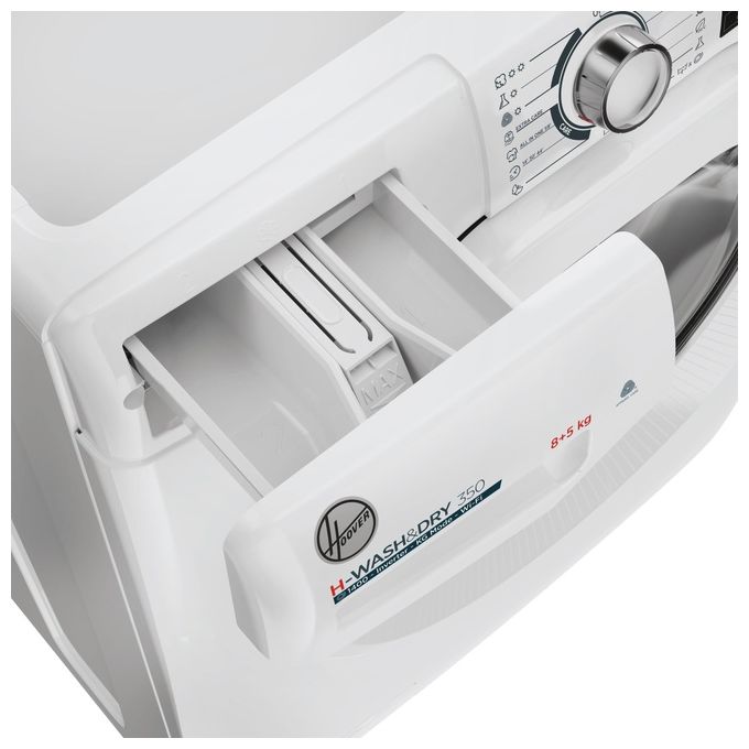 Hoover H3DP4854TA6-1-S H-WashandDry 350 Lavasciuga Frontale 8-5 Kg 1400 rpm Classe D Inverter Wi-Fi (85x60x53 cm) colore Bianco