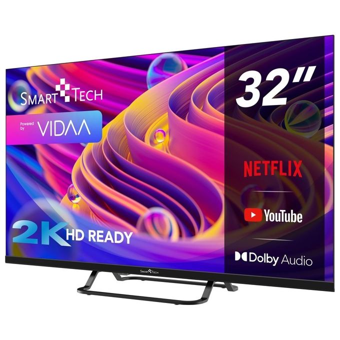 Smart-Tech 32HV02V TV LED 32'' HD Ready VIDAA Smart TV Wi-Fi DVB-T2-C-S2 Hotel Mode 3 HDMI colore Nero