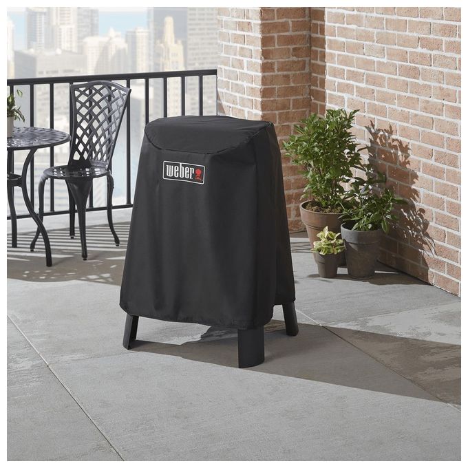 Weber 7198 Lumin Copertura Premium Barbecue Elettrico con Supporto Poliestere Anti-UV Impermeabile colore Nero
