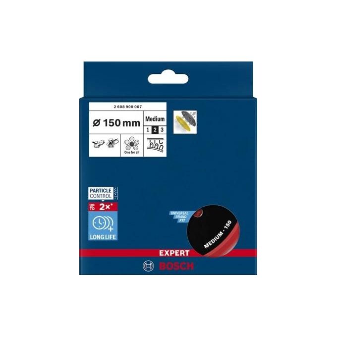 Bosch 2 608 900 007 EXPERT Supporto per Disco Abrasivo 150 mm Attacco M8 + 5-16 inch Versione Media colore Nero Rosso