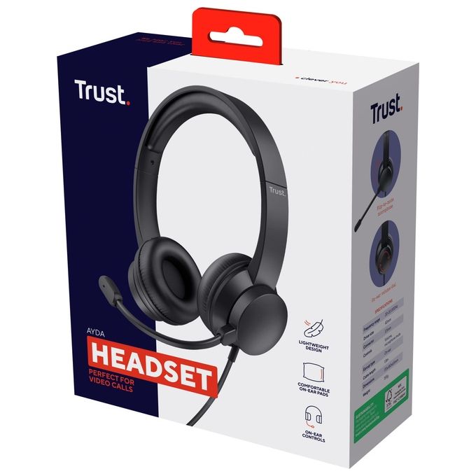 Trust Ayda Cuffie con Microfono Leggere On-Ear 3.5mm