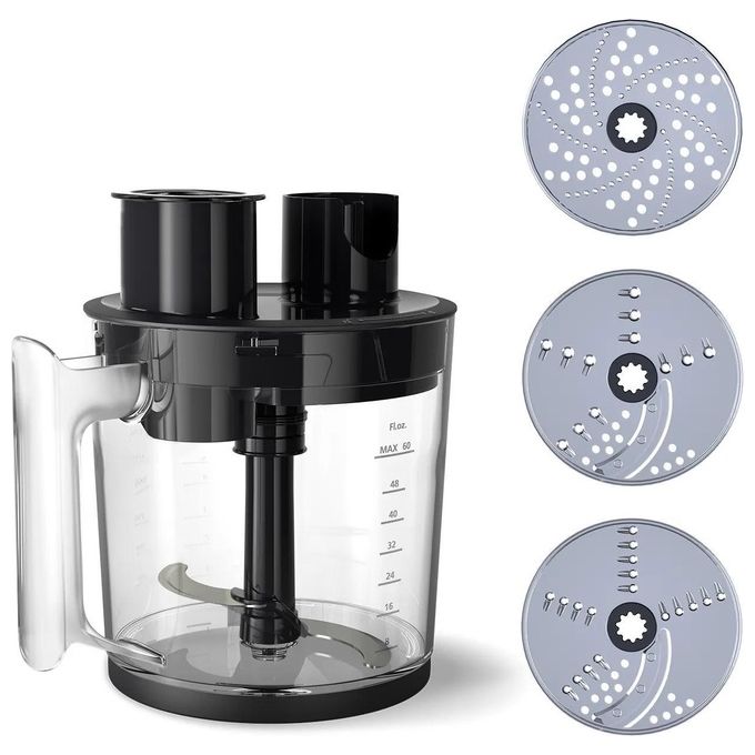 Philips HR2685-00 Serie 5000 Frullatore a Immersione 1200W ProMix con Robot da Cucina 1.7L Tritatutto 0.5L e Frullino colore Nero