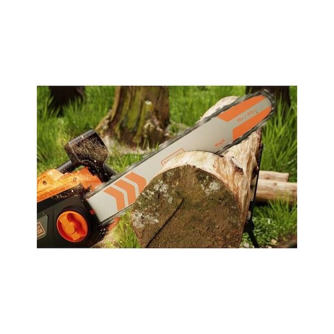 Black+decker BECS2040-QS Motosega Elettrica 2000W barra 40 cm lubrificazione automatica freno catena colore Arancione
