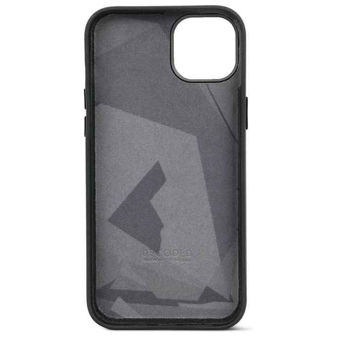 DECODED 15 PLUS Cover in Pelle Pieno Fiore Compatibile con MagSafe per iPhone 15 Plus colore Nero