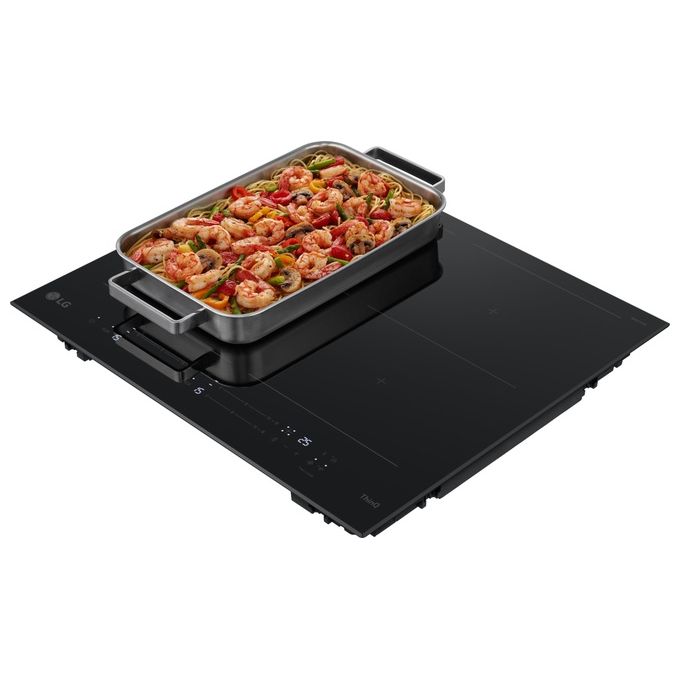 LG CBIZ2437B Piano cottura induzione 60 cm 4 Zone 2 Zone Flex 7400 W 15 Livelli Boost Wi-Fi Vetroceramica Schott colore Nero